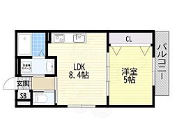 ティアラ豊川 1LDKの間取図画像