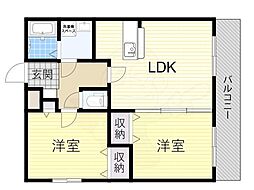 ボナール水尾 2LDKの間取図画像