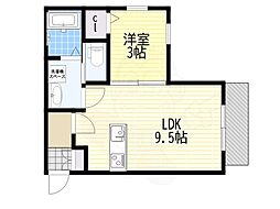 ボヌール千里丘 1LDKの間取図画像