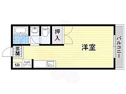 パルプラザ茨木 ワンルームの間取図画像