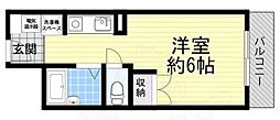 スチューデントパレス茨木 ワンルームの間取図画像