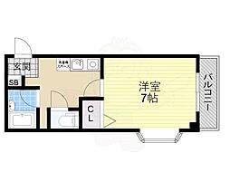 ロンシャン 1Kの間取図画像