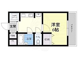 ステラハウス15 1Kの間取図画像