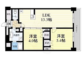 ブランシエスタ西宮(旧:ルフォンブランシェ西宮)  ｜ 兵庫県西宮市本町（賃貸マンション2LDK・6階・53.70㎡） その2