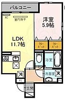 兵庫県西宮市上甲子園１丁目（賃貸マンション1LDK・2階・42.95㎡） その2