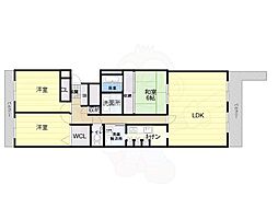 ビクトリアコート夙川 3LDKの間取図画像