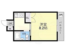 モギハイツ 1Kの間取図画像