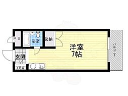 アイビーコート2 1Kの間取図画像