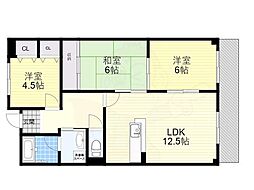 ファミリアル門戸 3LDKの間取図画像