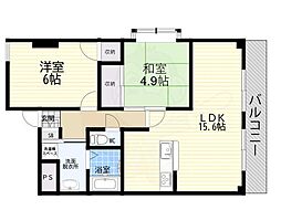 アーデンハウス菊谷 1LDKの間取図画像
