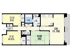 甲子園三番町ハイツ 3LDKの間取図画像