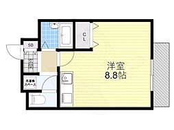 グランツ友 ワンルームの間取図画像