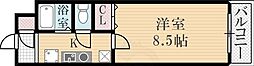 シャンブル甲東園 1Kの間取図画像