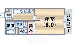 エスポワール2 1Kの間取図画像