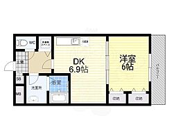 大谷町アネックス 1DKの間取図画像