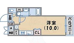 シェルプール伍番館 ワンルームの間取図画像