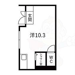 甲子園ガーデンズ ワンルームの間取図画像