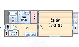 ル・ルゥ甲子園口 1Kの間取図画像