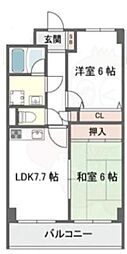 マジスト西宮 2LDKの間取図画像