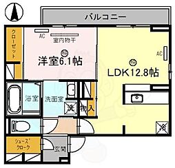 アルカンシエル 1LDKの間取図画像
