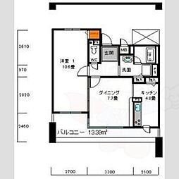 白鷹苦楽園マンション 1LDKの間取図画像