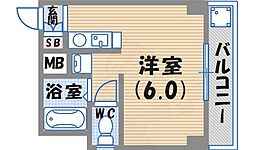 さとみハイツ ワンルームの間取図画像