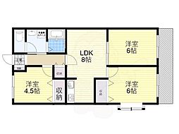 レディー・中屋 3LDKの間取図画像
