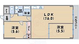 ジョイフル北町 2LDKの間取図画像