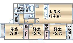 ノブレ・甲子園口 3LDKの間取図画像
