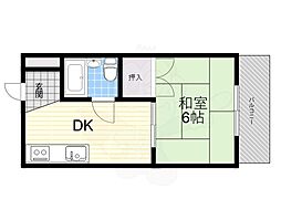 ニシノミヤランドビル 1DKの間取図画像