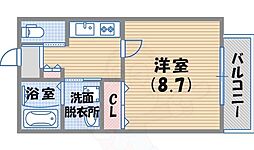 スマートコート西宮 1Kの間取図画像