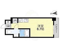 デルファーレ西宮 1Kの間取図画像