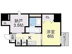 ディアコート宿屋町 1階1SKの間取り