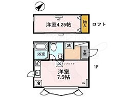 ラビアンローズ 1階ワンルームの間取り