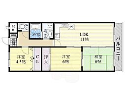 HIGASHIOMANSION 3LDKの間取図画像