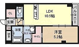 南海線 七道駅 徒歩15分の賃貸マンション 1階1LDKの間取り