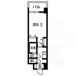 南海線 堺駅 徒歩11分の賃貸マンション 2階1Kの間取り