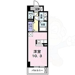 Osaka Metro御堂筋線 なかもず駅 徒歩7分の賃貸マンション 1階ワンルームの間取り