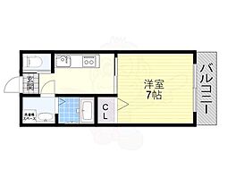 南海泉北線 深井駅 徒歩20分の賃貸アパート 2階1Kの間取り