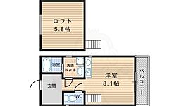 グリーンフィールド ワンルームの間取図画像