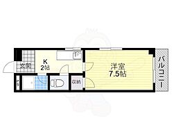 フォーレスト中百舌鳥 1Kの間取図画像