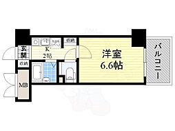 ボンシェール堺 1Kの間取図画像