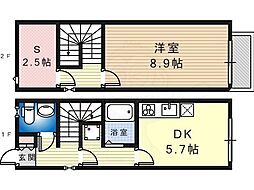上野芝テラス 1SDKの間取図画像