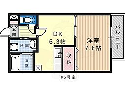 メゾンドオーブ 1DKの間取図画像