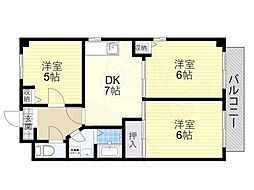 サンコート・ウイング 3DKの間取図画像