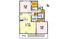 オークブレス 2LDKの間取図画像