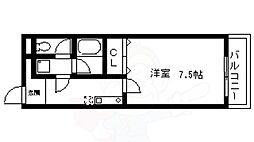 ルーミー堺東 1Kの間取図画像