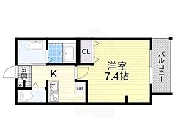 堺市堺区寺地町東3丁マンション 1Kの間取図画像