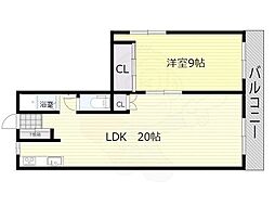 新金岡グリーンハイツ 1LDKの間取図画像