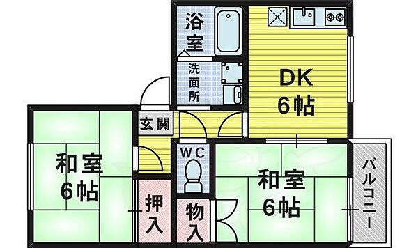 KOSHINハイツ 101｜大阪府堺市北区百舌鳥梅北町５丁(賃貸アパート2K・1階・41.00㎡)の写真 その2